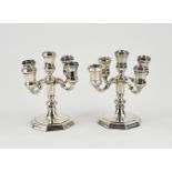 2 Silver 5-light candlesticks