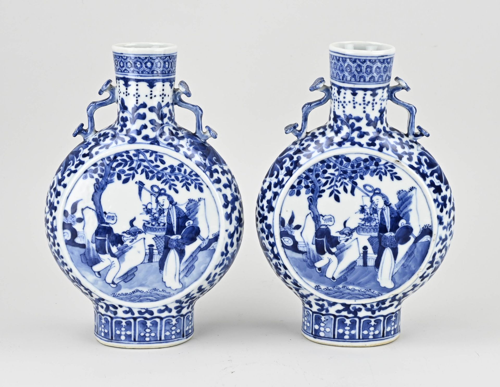 Two Chinese moon vases, H 25.7 cm. - Image 2 of 3