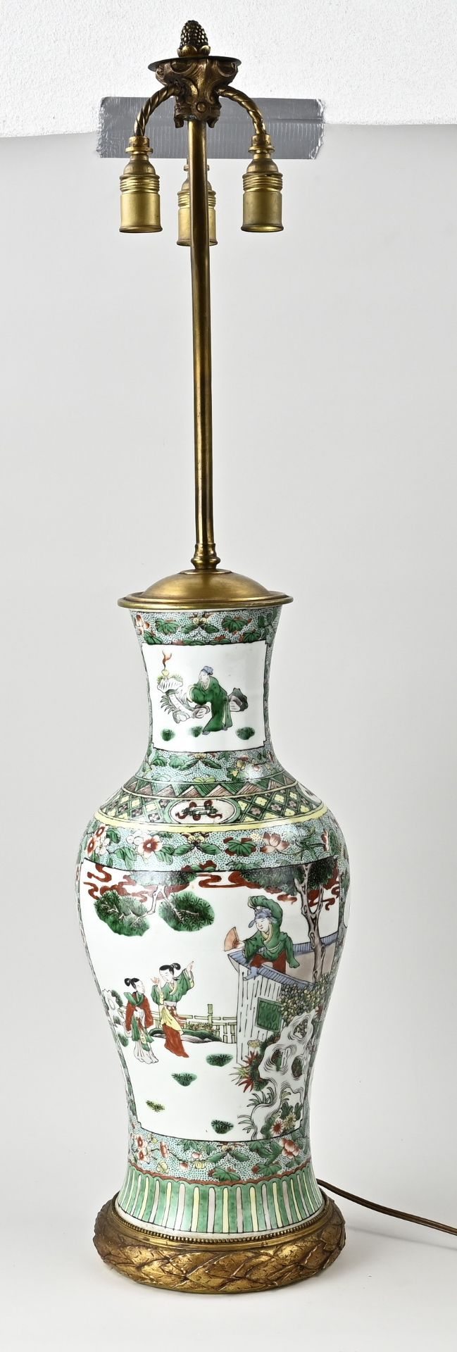 Large 19th century Chinese lamp, H 86 cm.