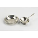 Silver tea strainer with drip tray