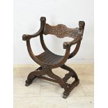 Oak scissor chair, 1880