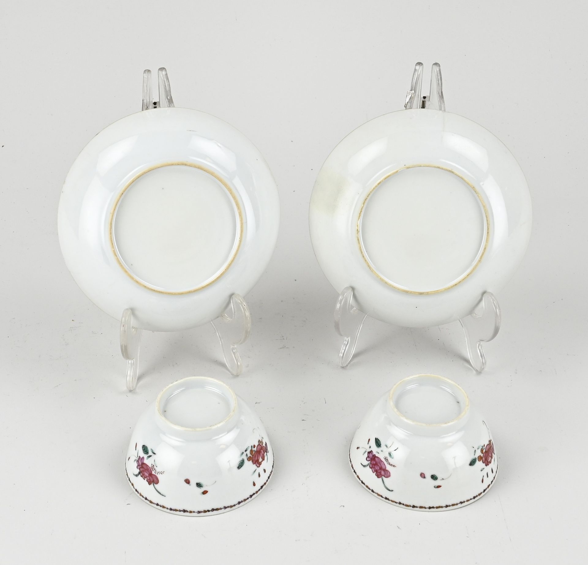 Two Chinese cups and saucers - Image 2 of 2