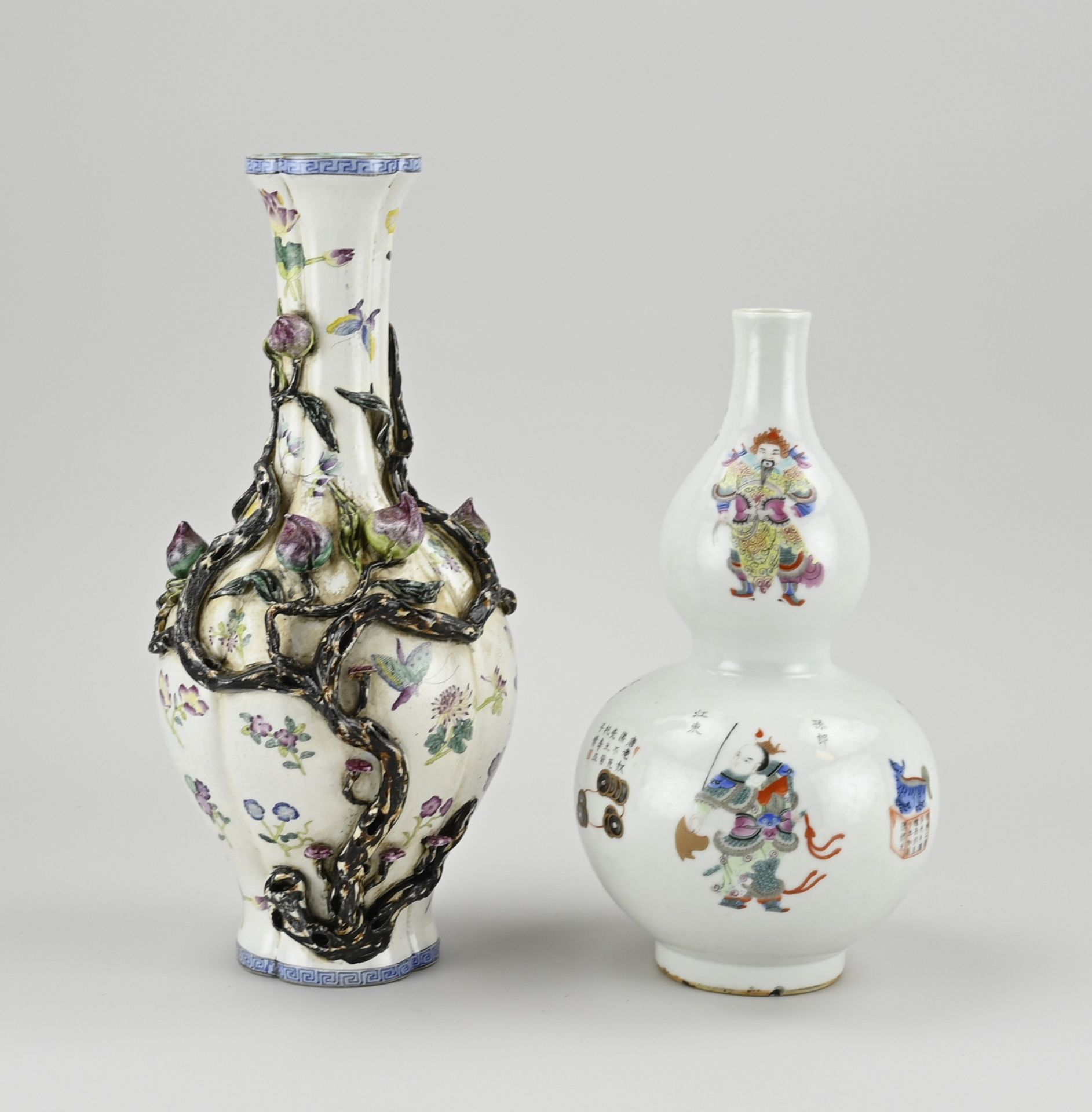 Two Chinese vases, H 26 - 31.5 cm.