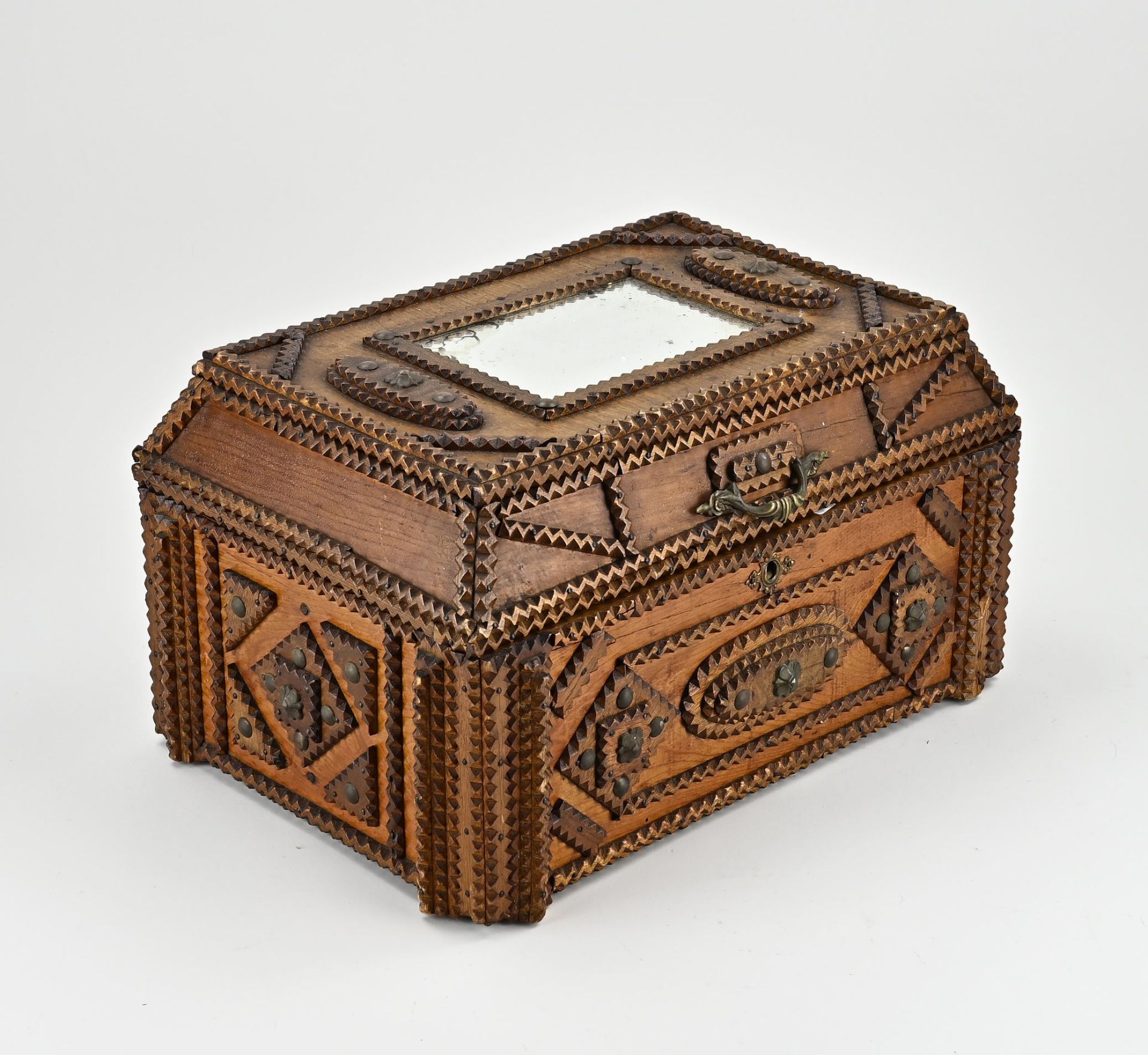 Tramp art jewelry box