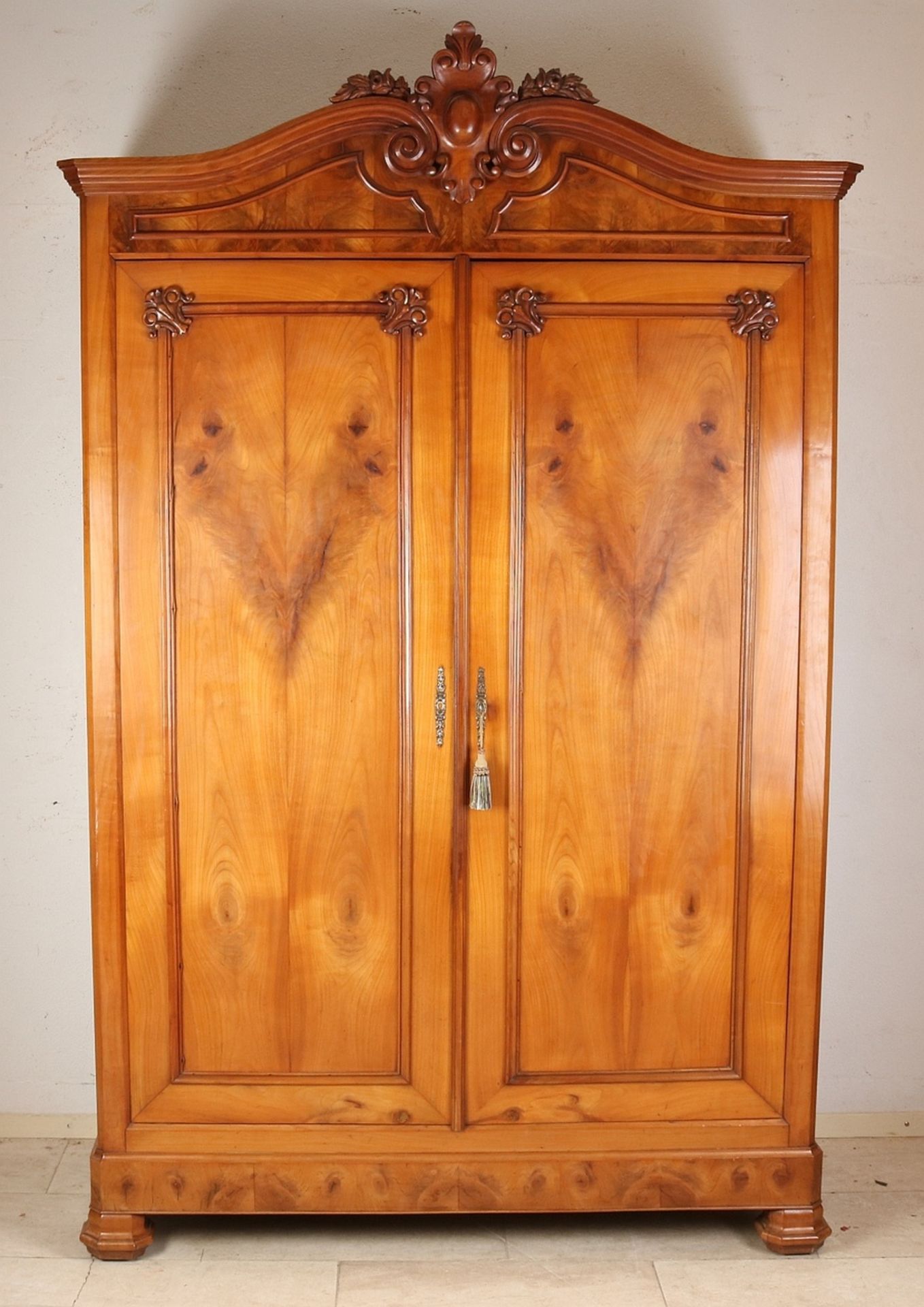 French cherry wood linen cupboard
