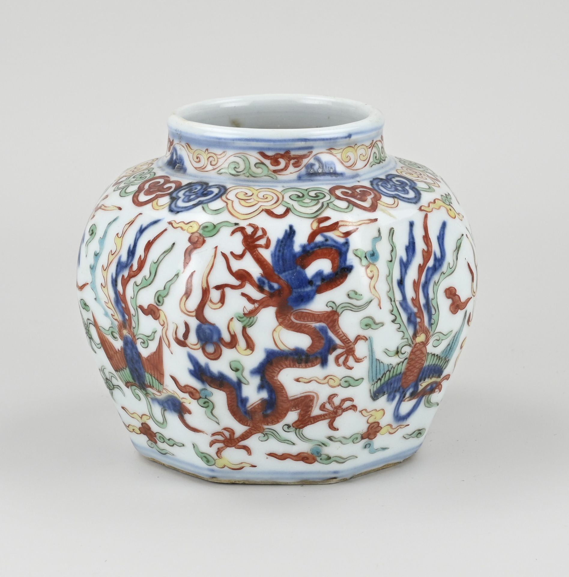 Chinese dragon vase Ø 14 cm. - Bild 2 aus 3