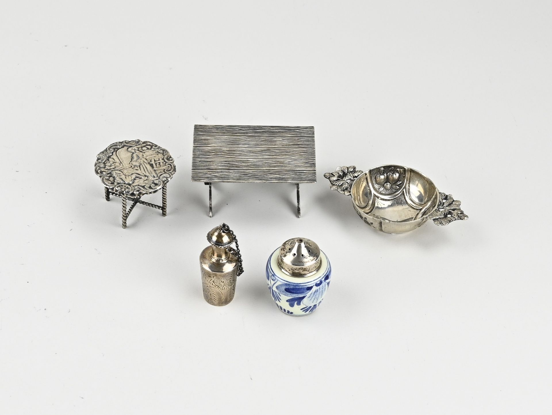 Five silver miniatures