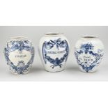Three 18th century tobacco jars
