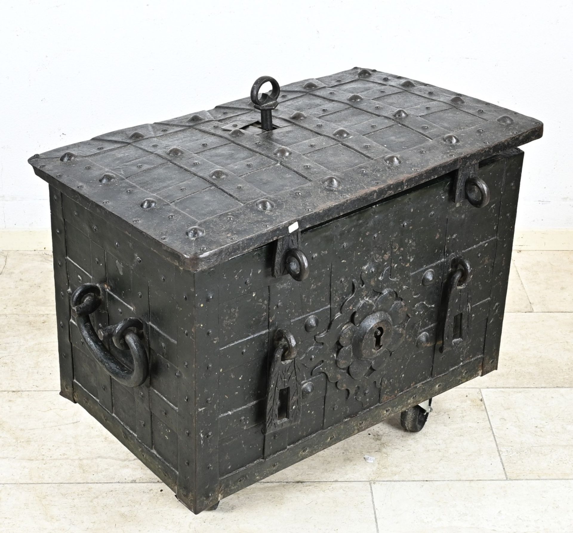 Rare wrought iron cash box