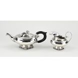 Silver tea kettle & creamer