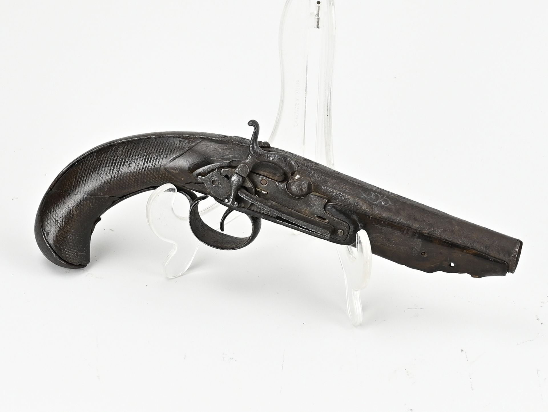 18th century pistol + bracket - Image 2 of 2