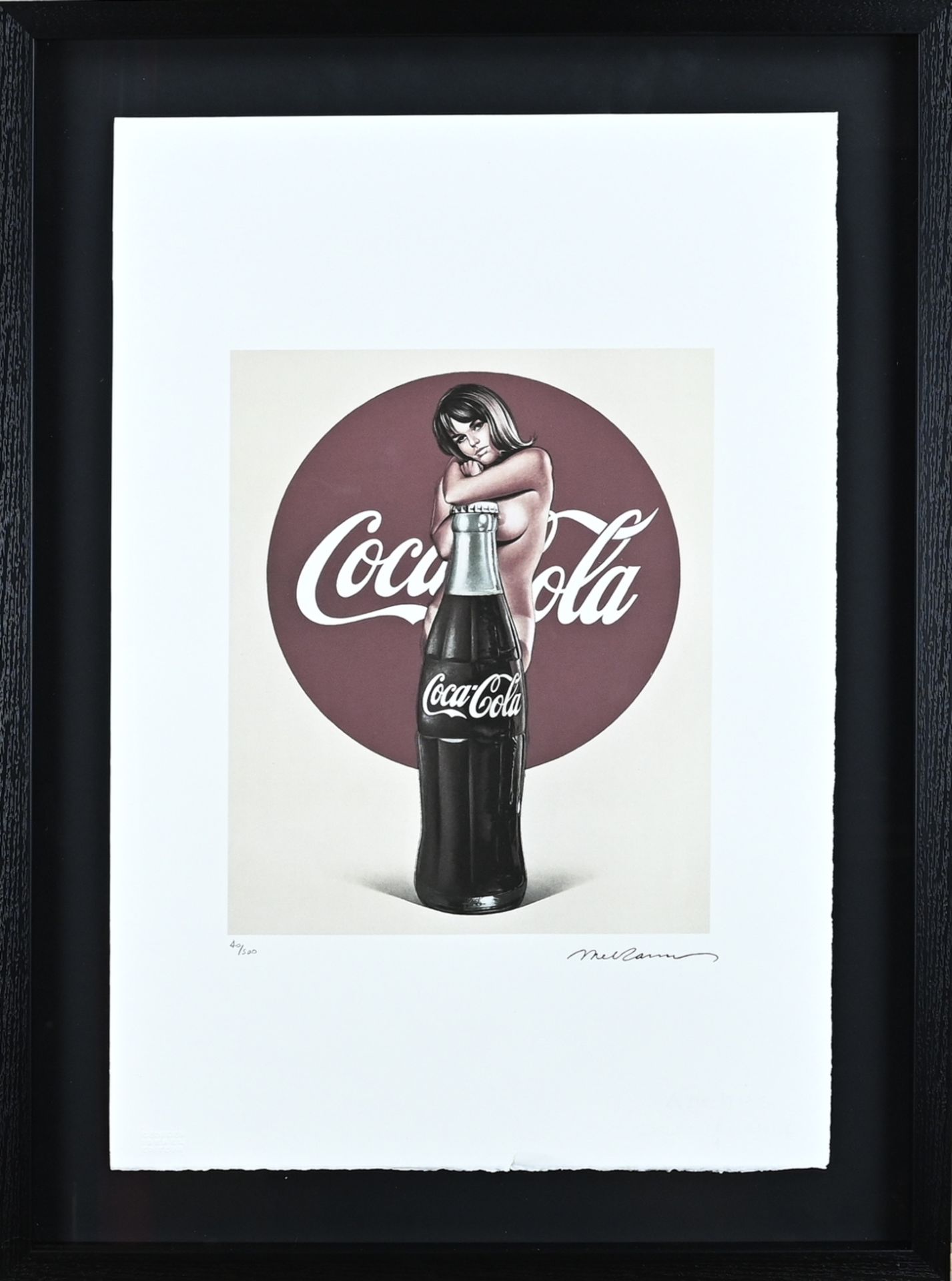 Lithograph Mel Ramos, Coca Cola with pin-up