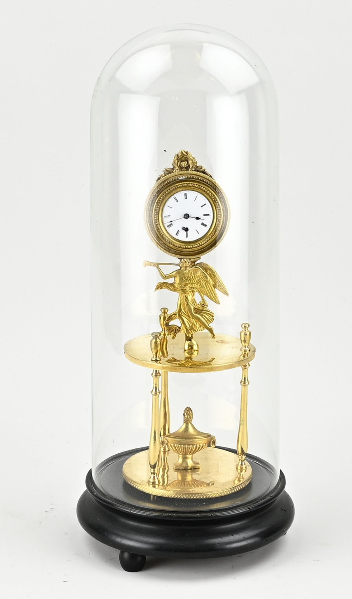 Louis Seize mantel clock under dome - Image 2 of 2