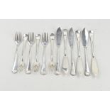 Silver fish cutlery, 6 persons