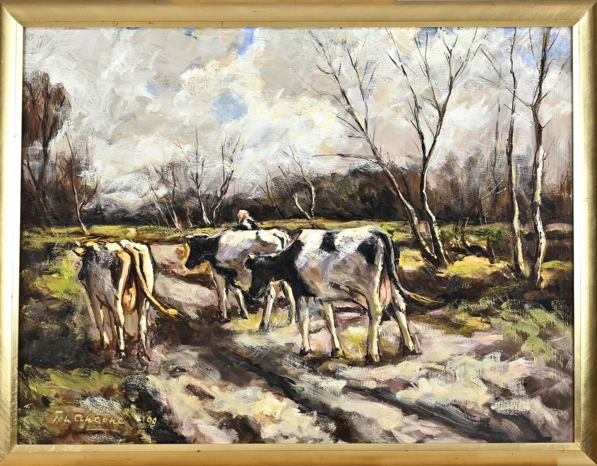 Anconé, Farmer with returning cows