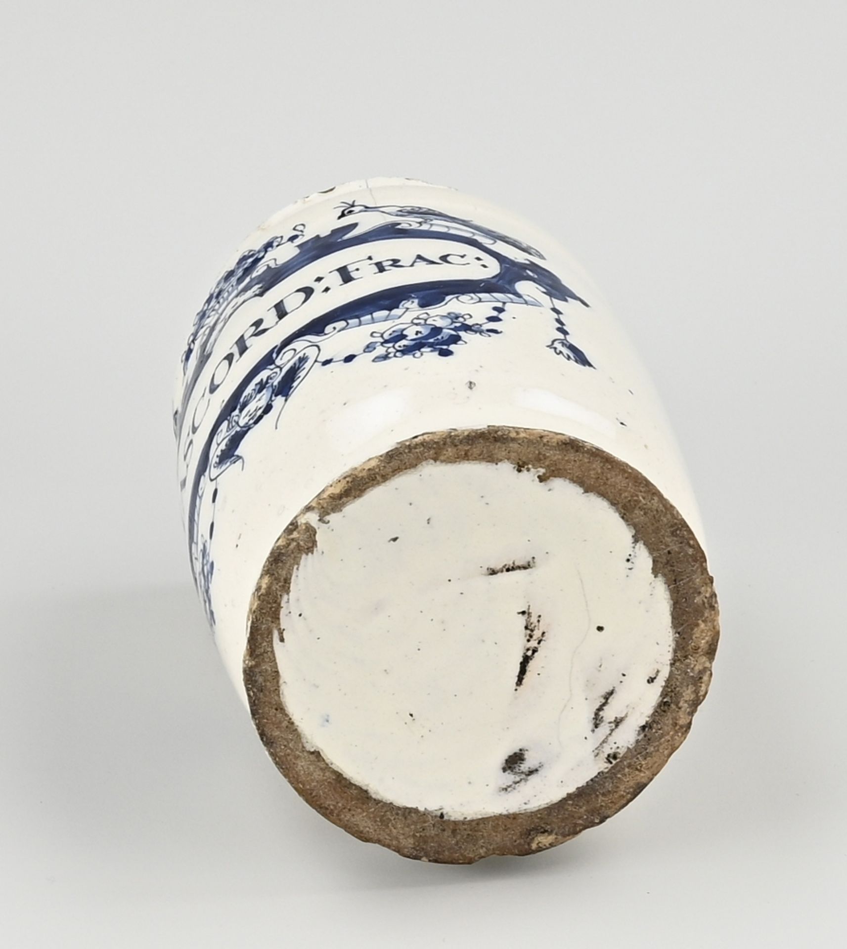 18th century Delft apothecary jar, H 18 cm. - Image 2 of 2