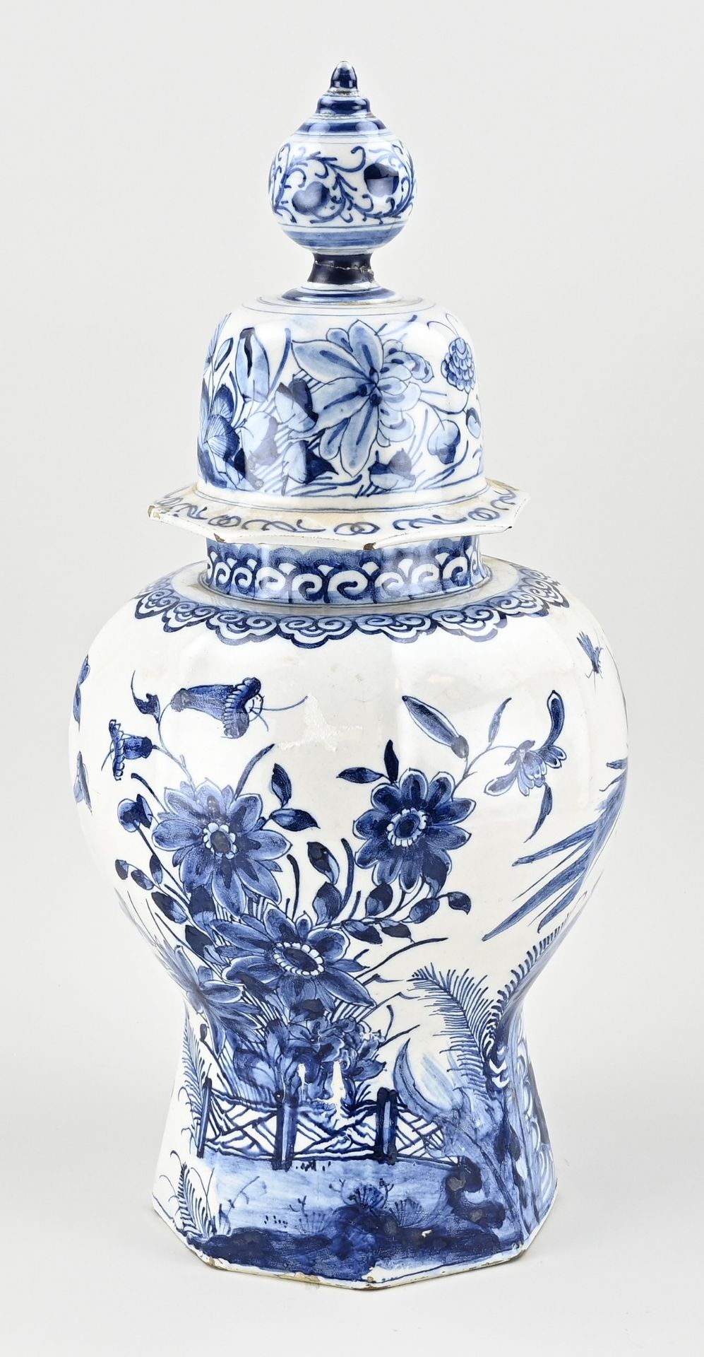 Delft vase with lid, H 54 cm. - Bild 2 aus 3