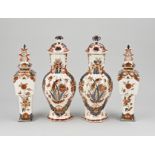 4-piece Delft cabinet set, 1880