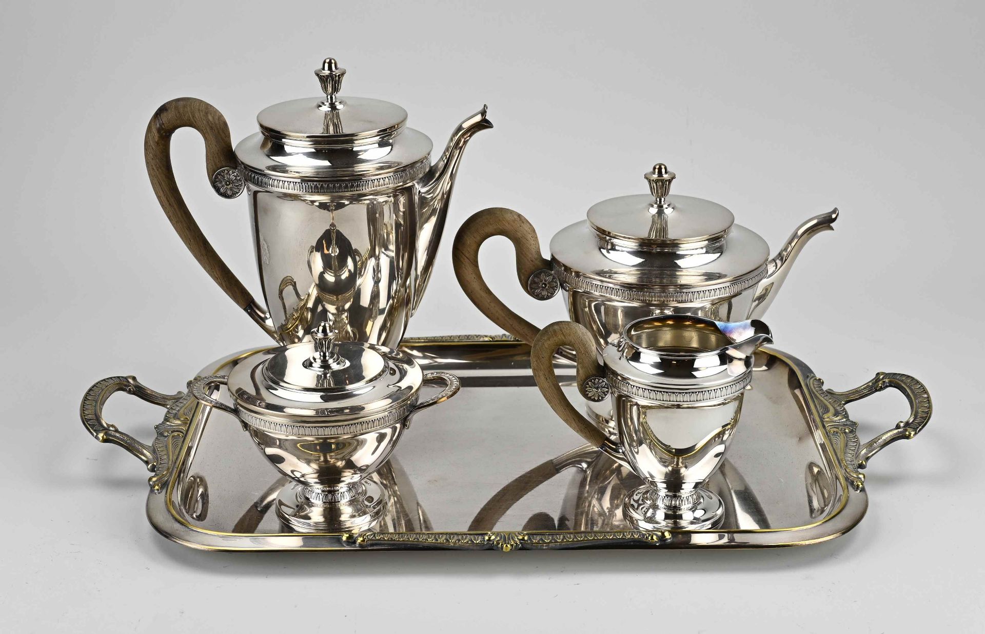 Plated coffee set, 5 pieces