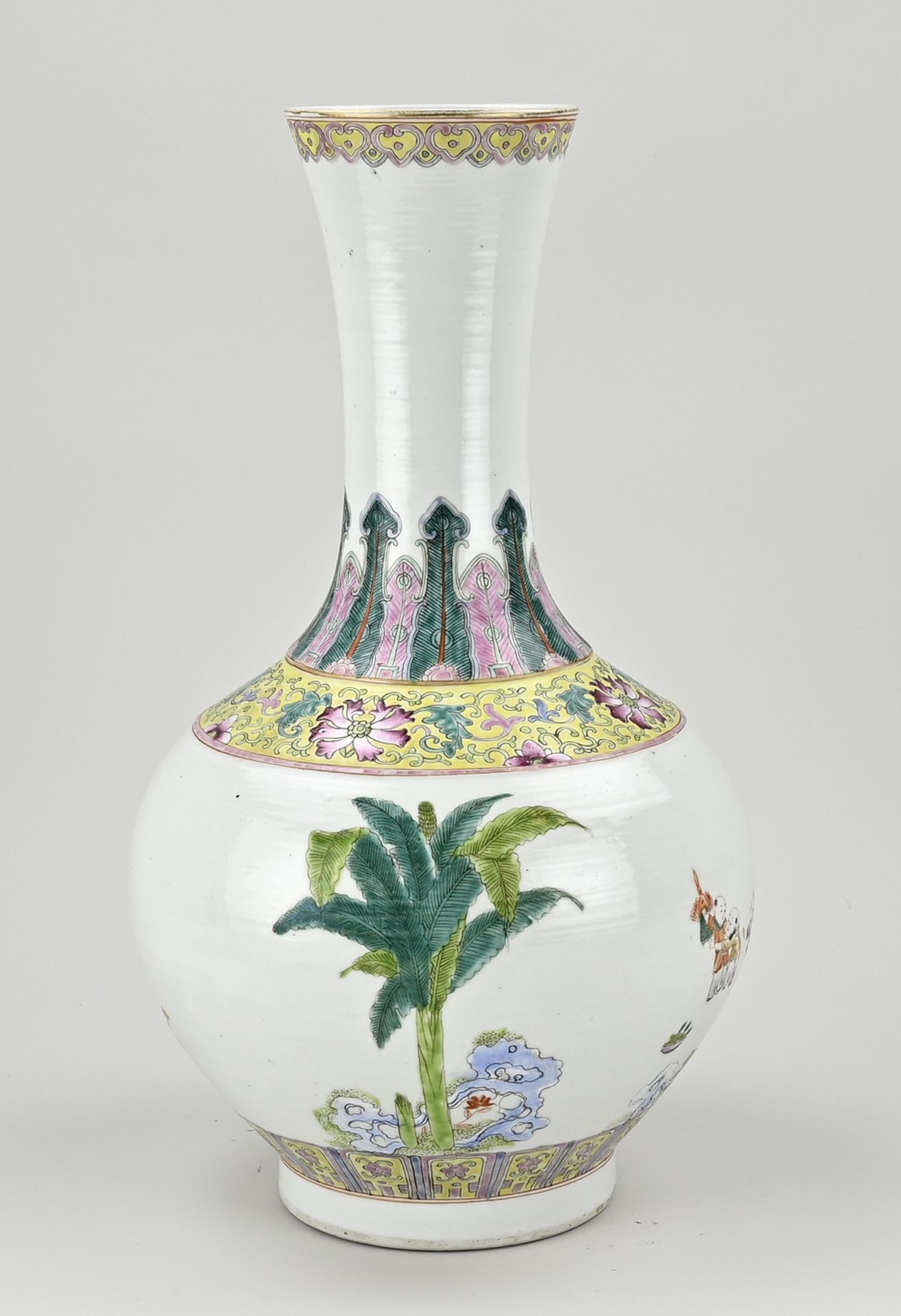 Chinese Family Rose vase, H 40.5 cm. - Image 2 of 3