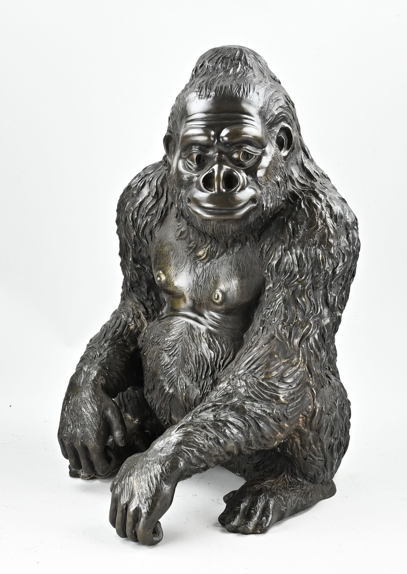 Bronze gorilla monkey, H 55 cm. - Image 2 of 3