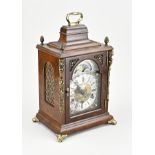 Burr walnut table clock