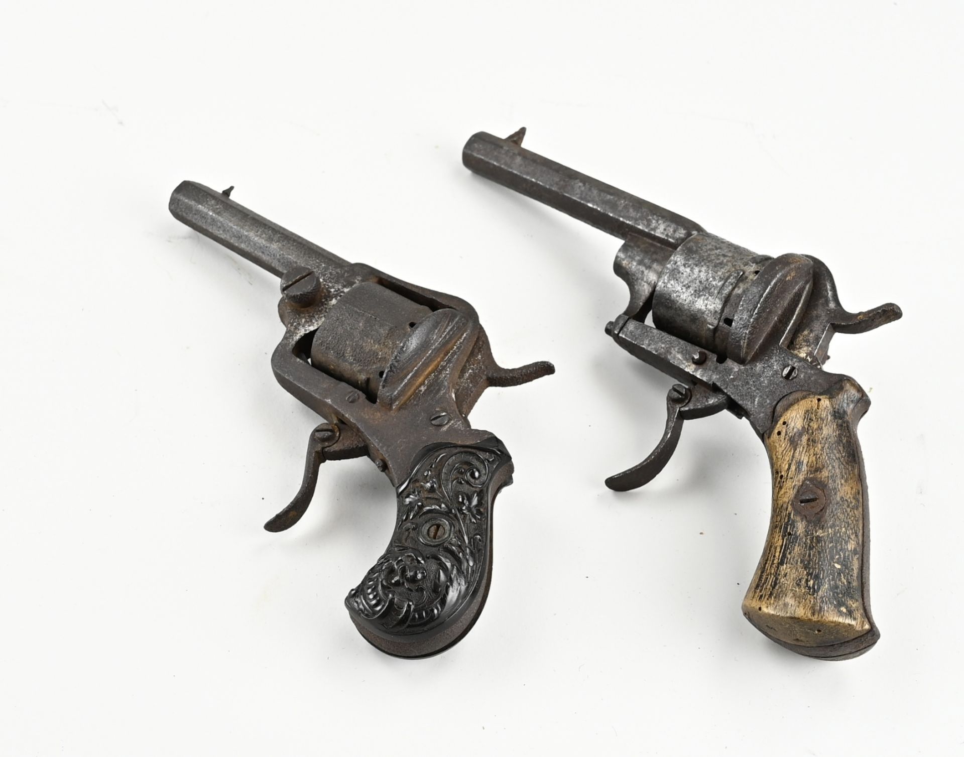 Two antique drum revolvers, L.14 - 18 cm. - Image 2 of 2