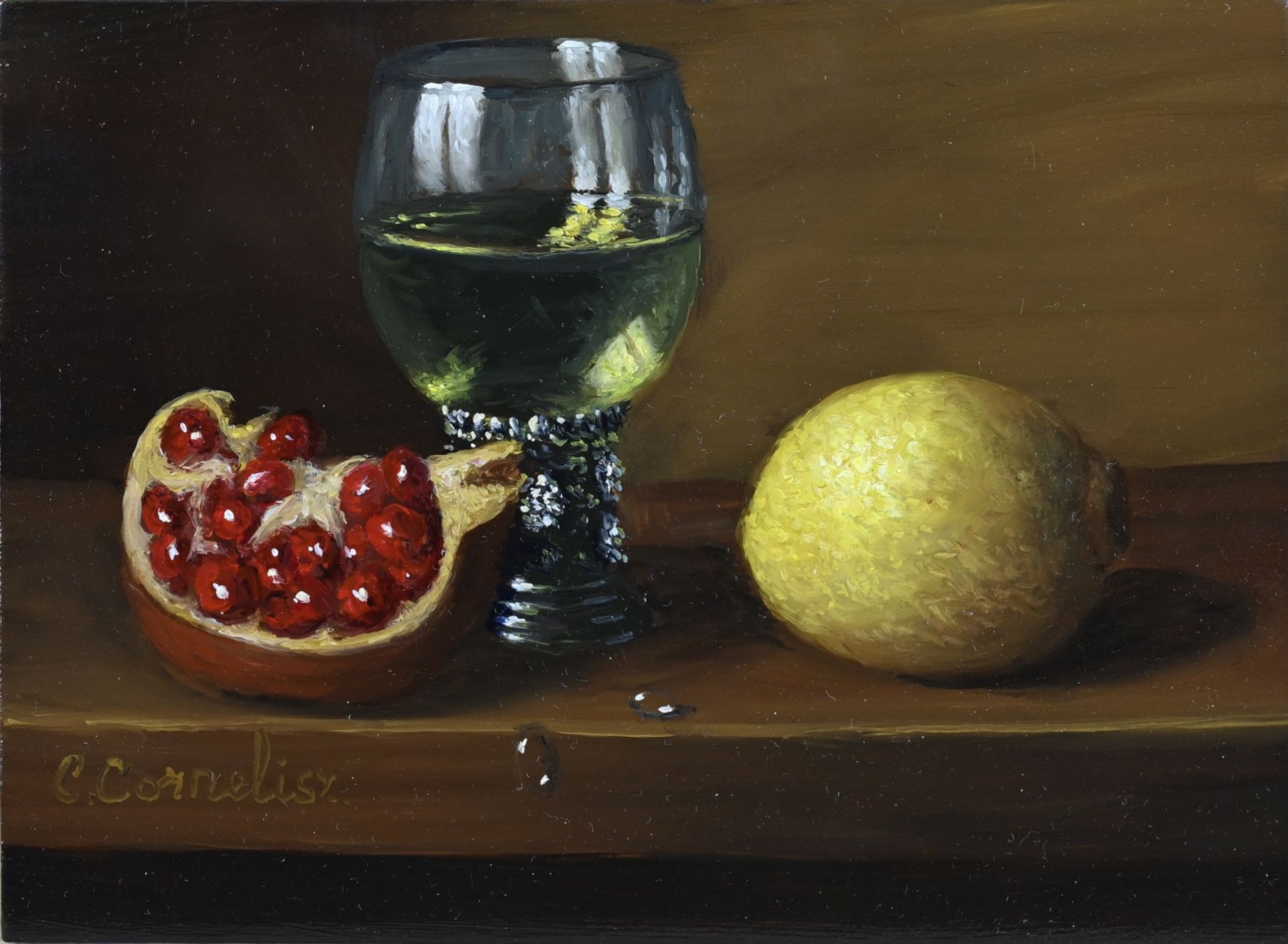 C. Cornelisz, Roemer with pomegranate and lemon