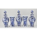 Antique 5-piece Delft cabinet set