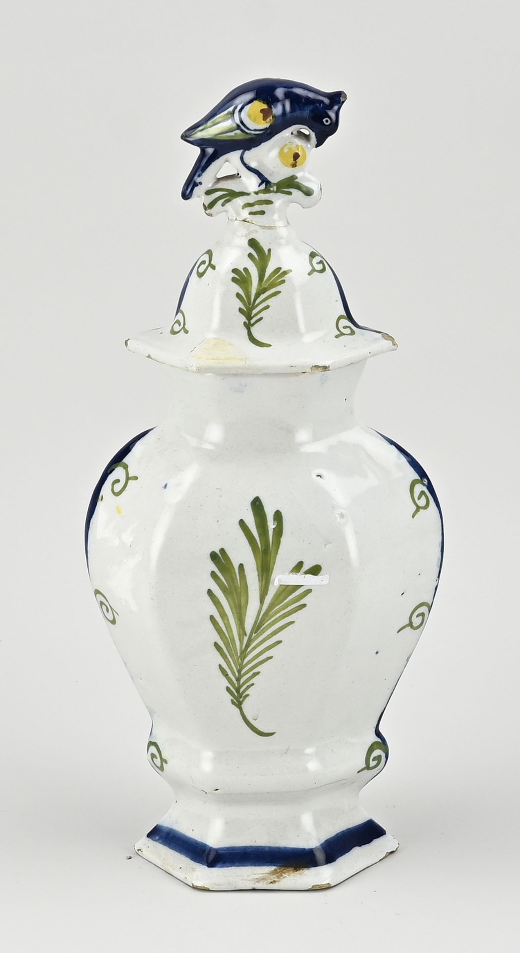 Delft vase with lid, H 36 cm. - Bild 2 aus 3