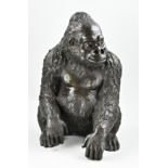 Bronze gorilla monkey, H 55 cm.