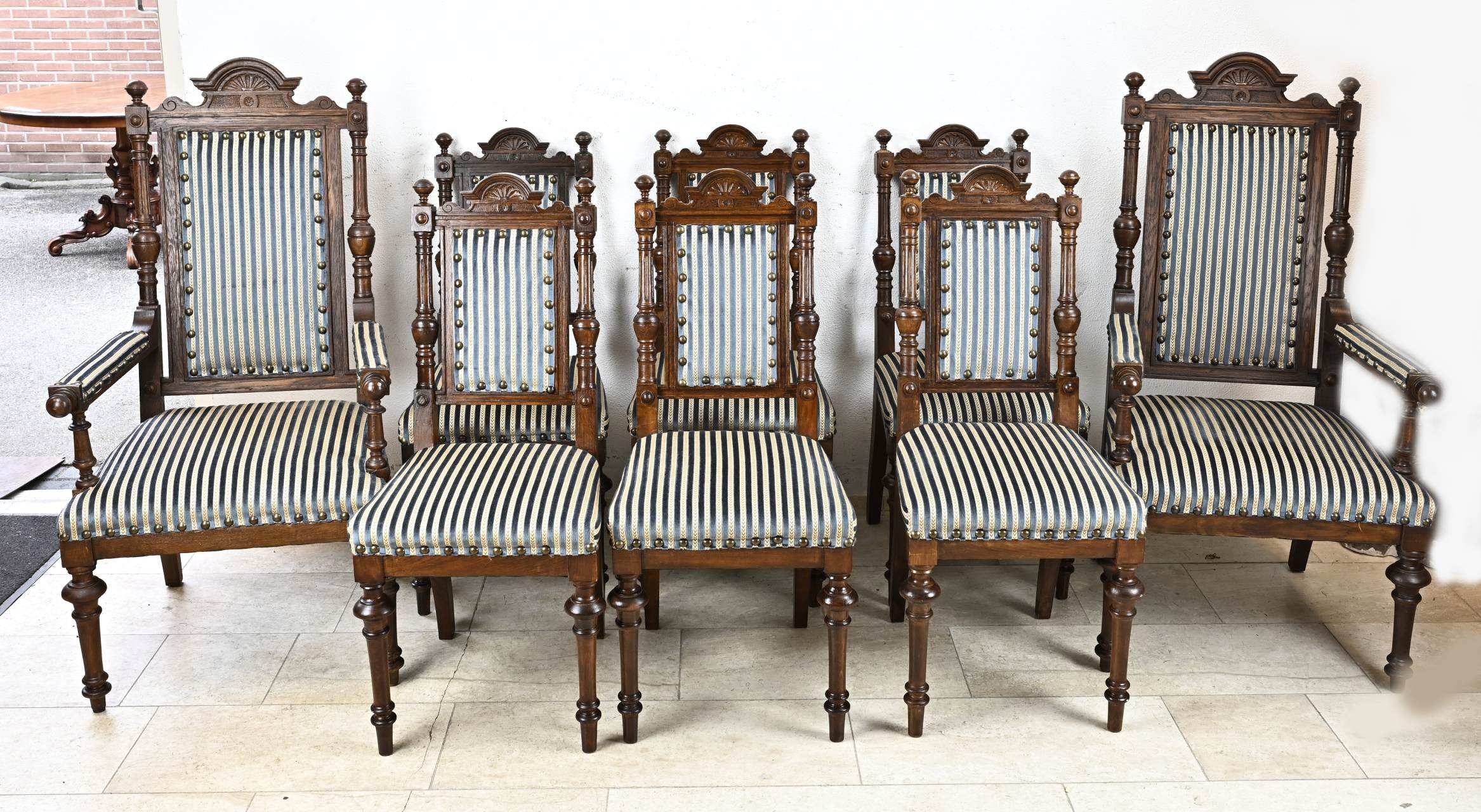 Rare 8-piece chair set, 1880