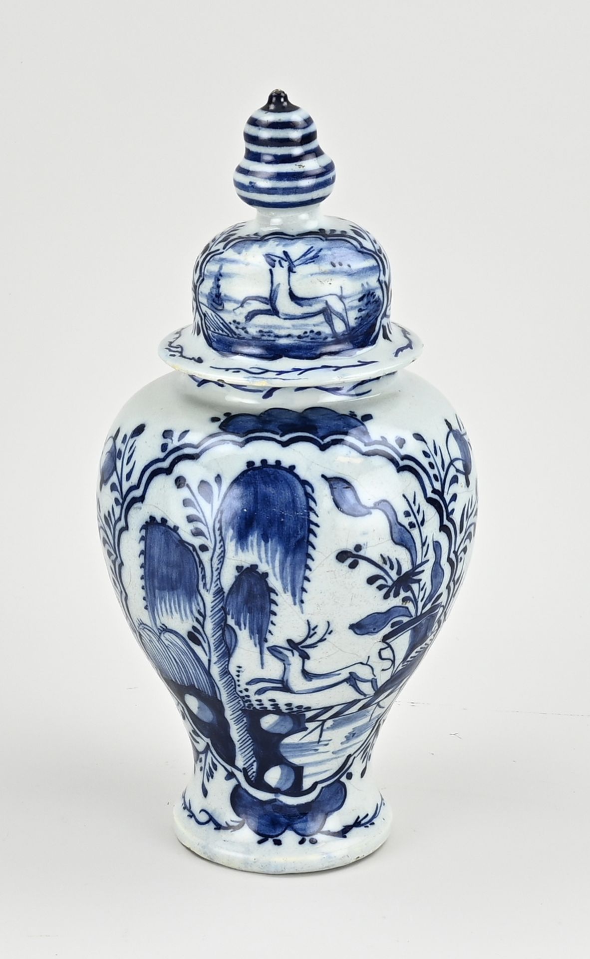 Delft lidded pot