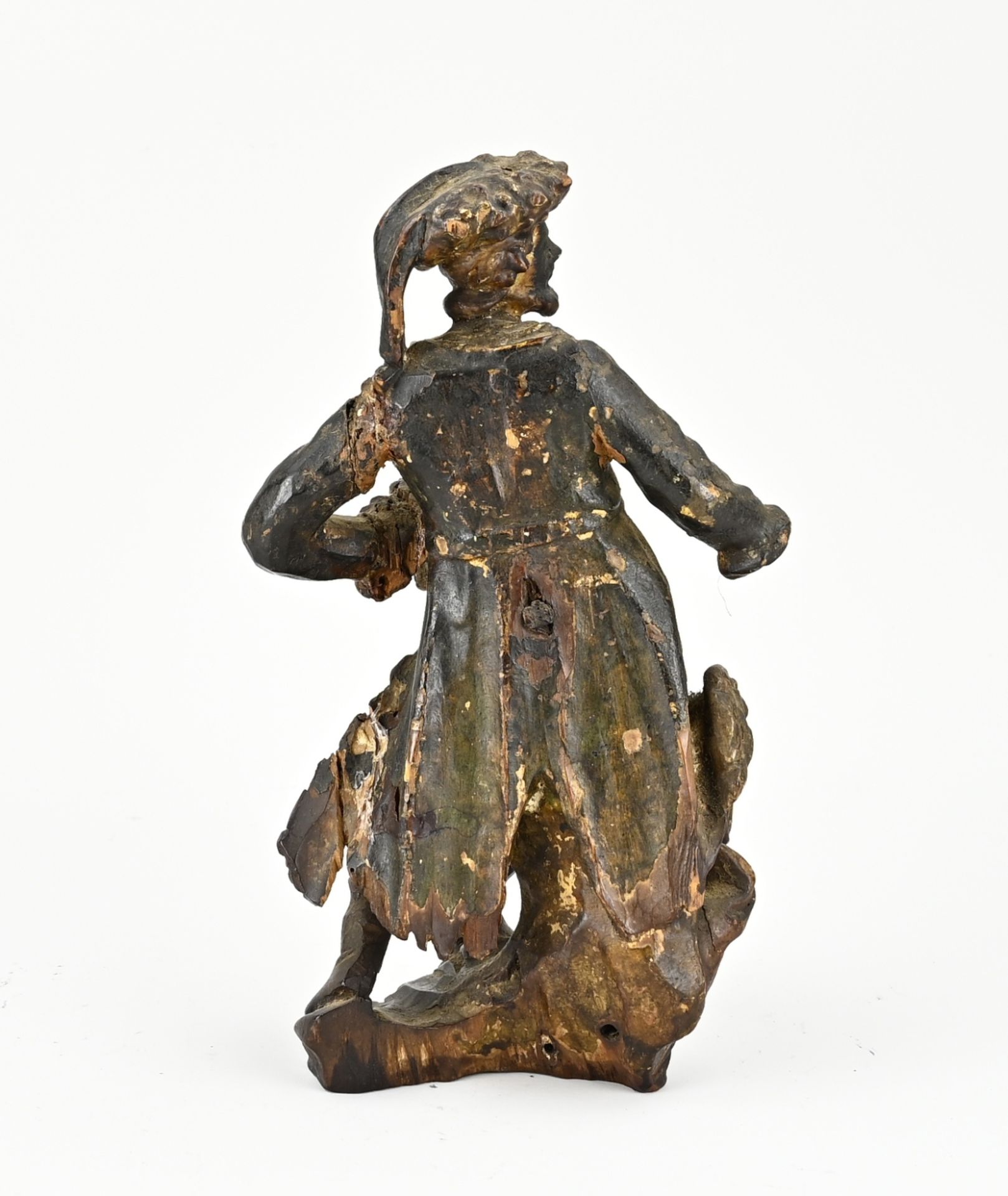 Woodcarved figure, H 23 cm. - Image 2 of 2