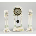 Antique pottery clock set, 1900