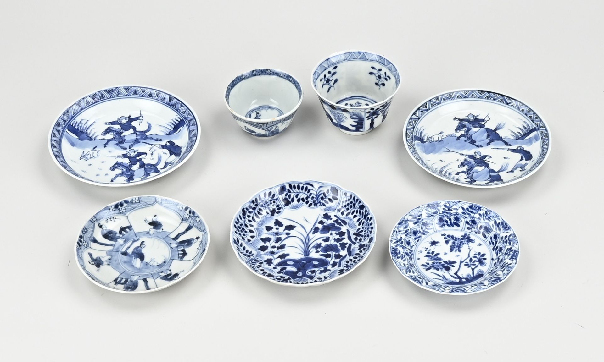 7x Chinese porcelain cup + saucers