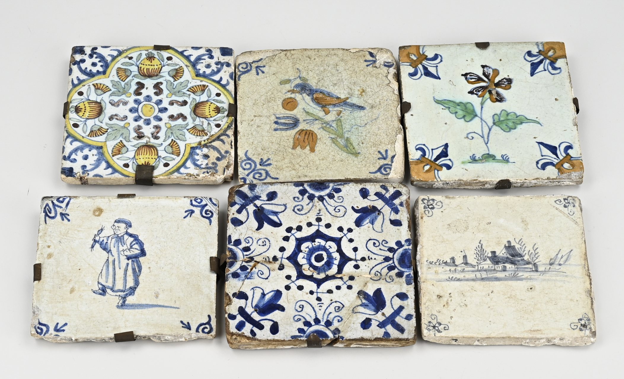 Lot 18th century tiles (6x)