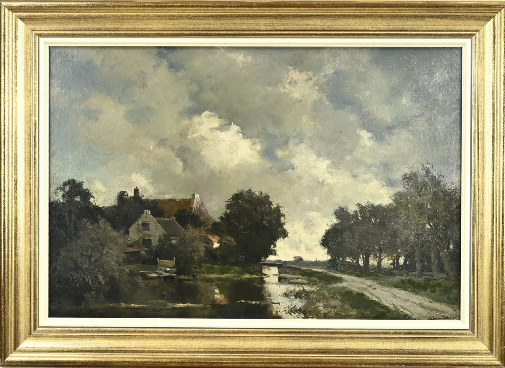 AJ van Driesten, Dutch landscape with farm