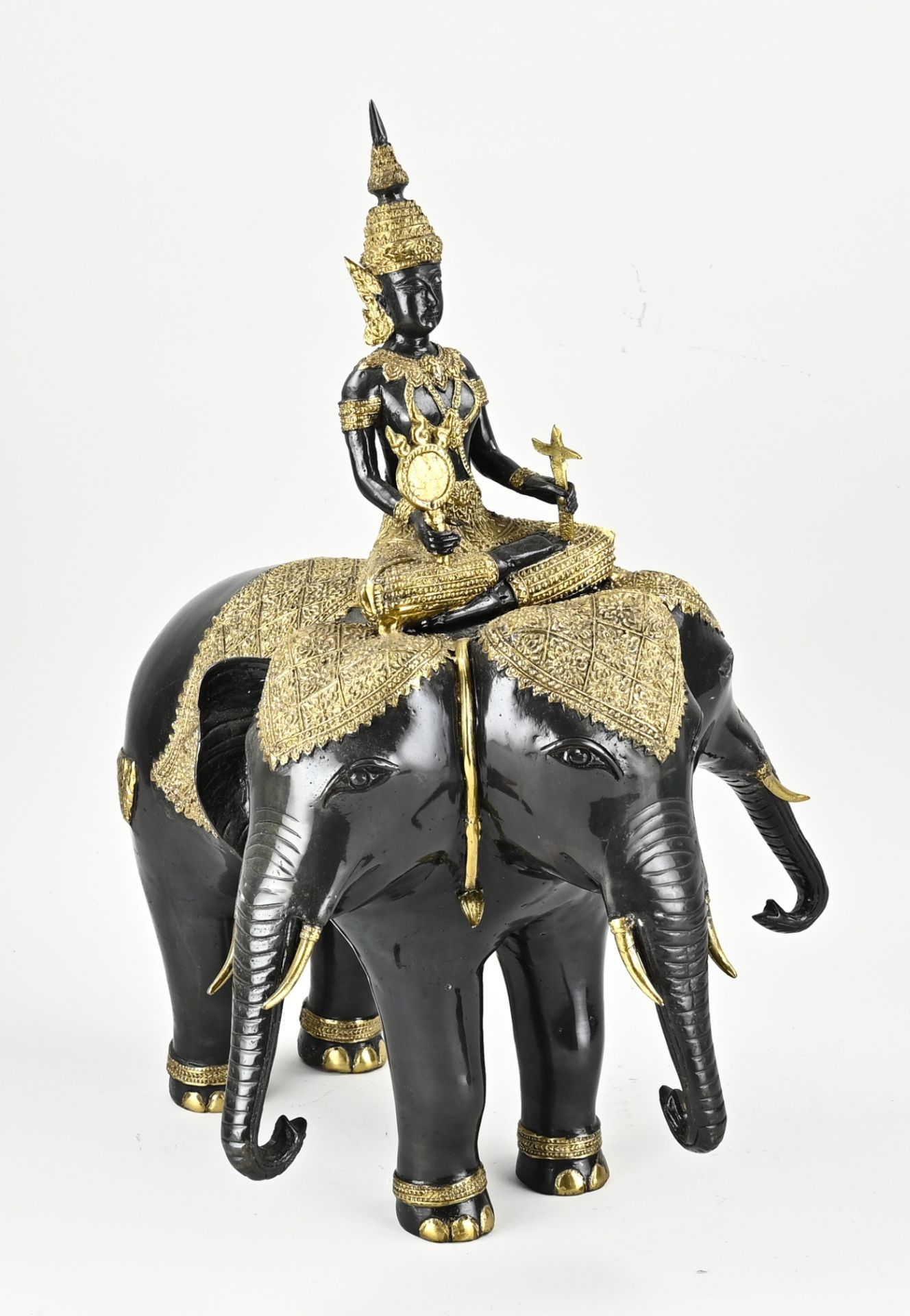 Bronze elephant with three heads