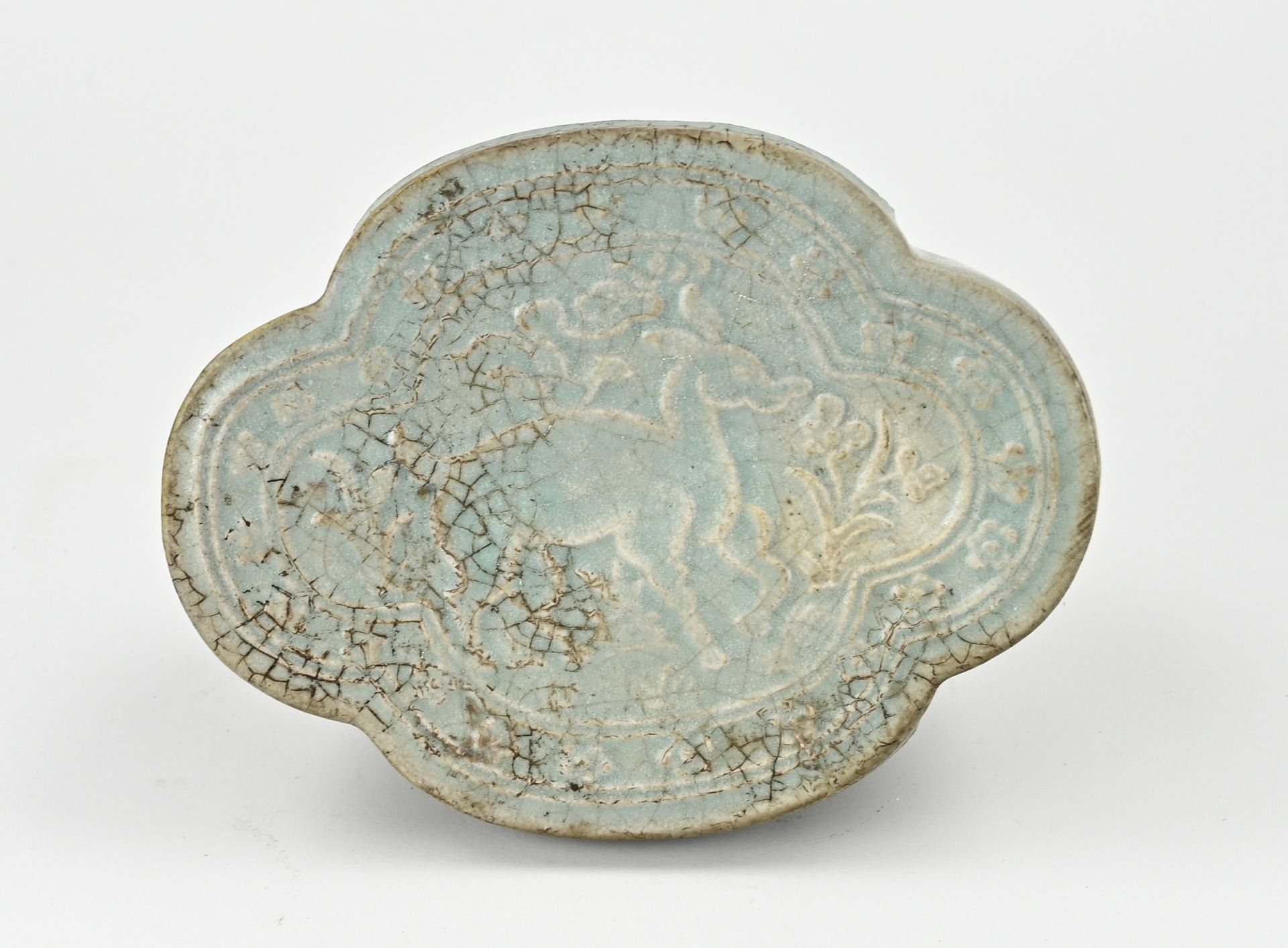 Chinese celadon cushion - Image 2 of 3