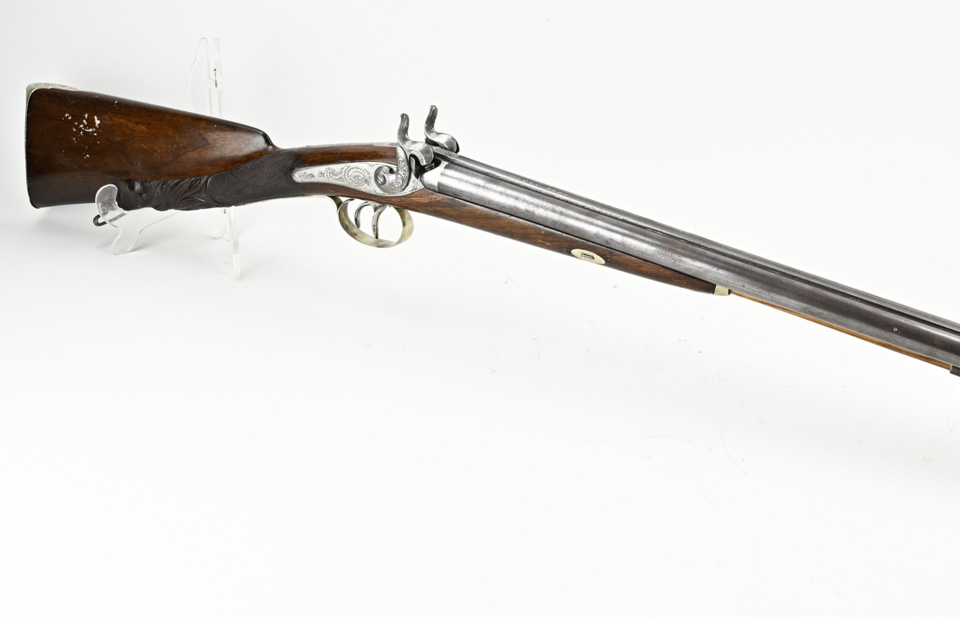 Double-barrelled shotgun, L 123 cm. - Image 2 of 3