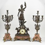 3-piece French clock set, 1900