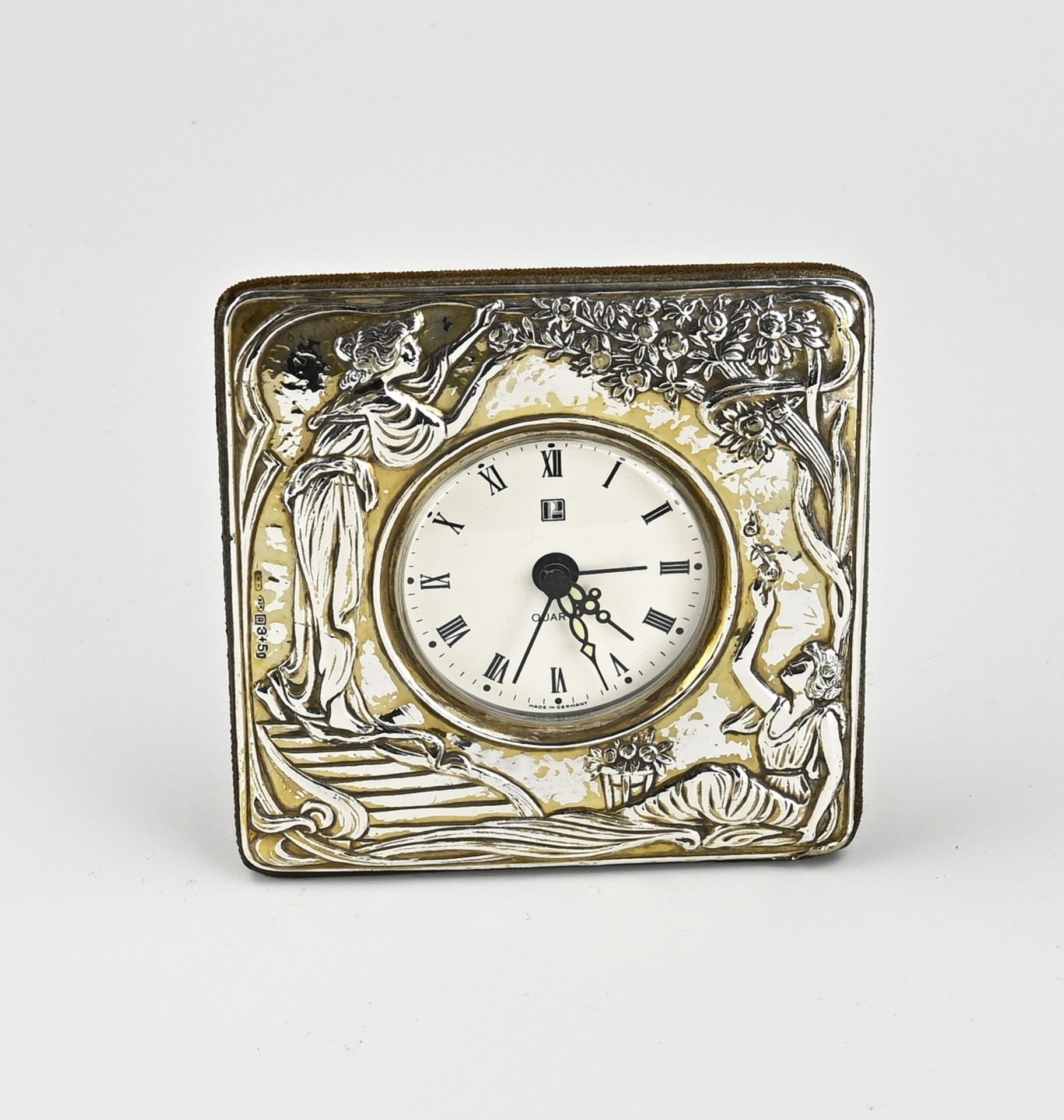 Clock with silver, Art Nouveau style