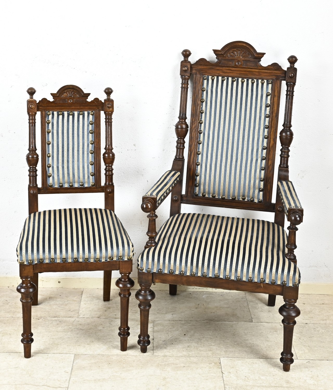 Rare 8-piece chair set, 1880 - Image 2 of 2