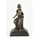 Bronze figure, H 38.5 cm.