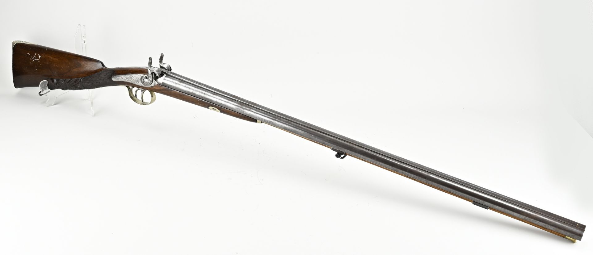 Double-barrelled shotgun, L 123 cm.