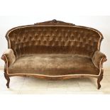 Antique 3-seater sofa with carving