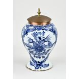 Delft lidded pot, H 28 cm.