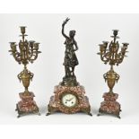 3-piece French clock set, 1900