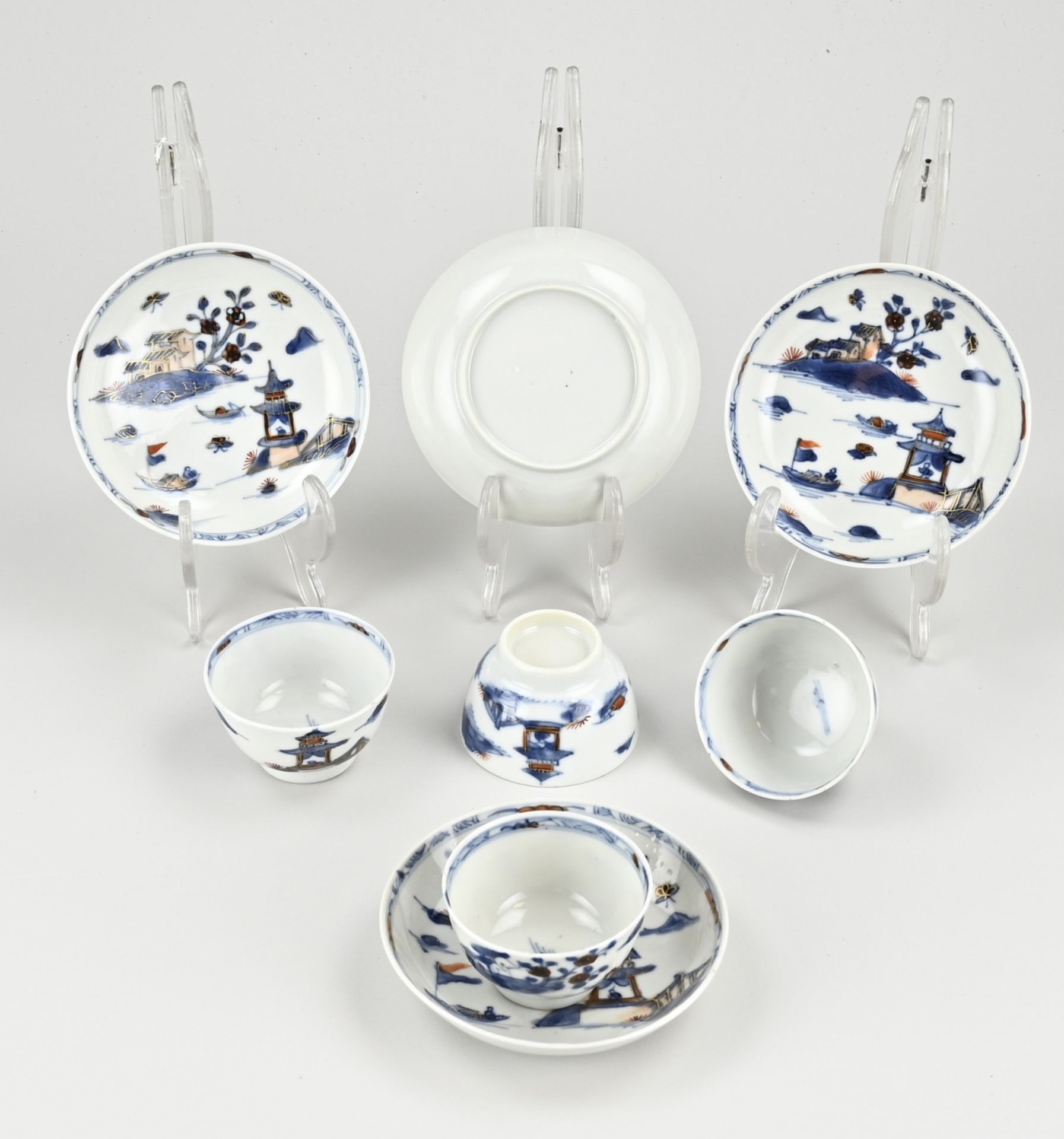 4x Chinese Imari cups/saucers